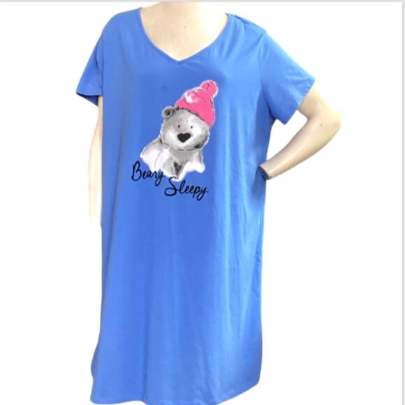 Secret Treasures Graphic Sleepwear Tee" Beary Sleepy" Sz 2X/3X(20-24W) #159L - Picture 1 of 5